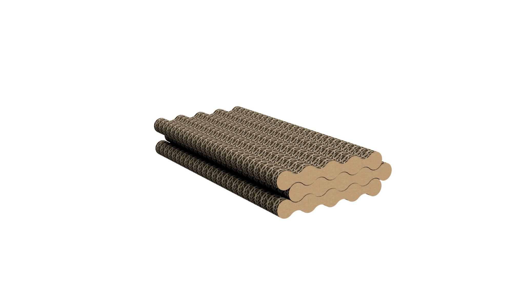 Zbliżenie na strukturę tektury falistej BC w produkcie EcoStack